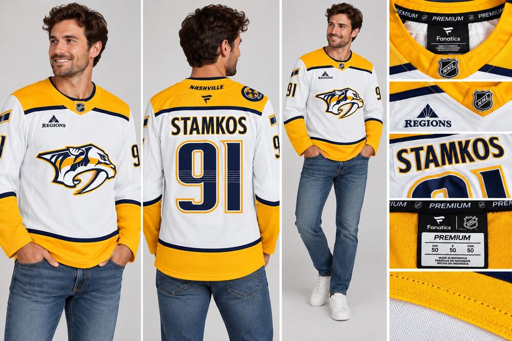 Nashville Predators Steven Stamkos #91 Fanatics Premium Away Jersey Size 50